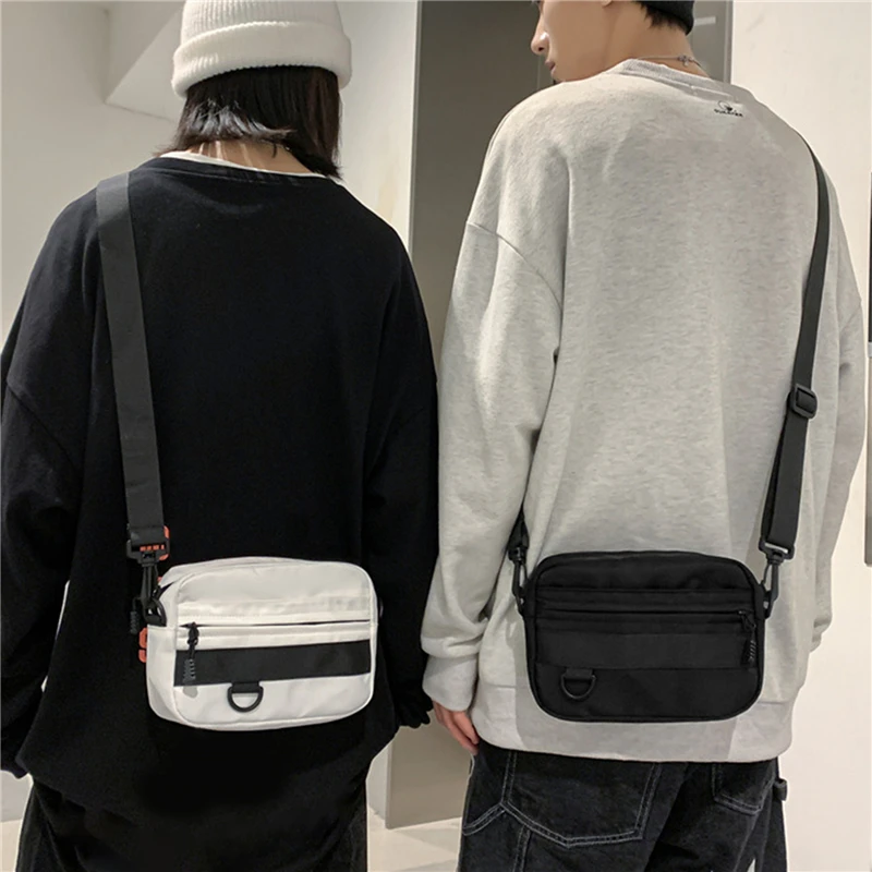 Casual Men Crossbody Bags 2024 Summer New Fashion Solid Color Unisex Shoulder Bag High Quality Nylon Messenger Bag Dropshipping