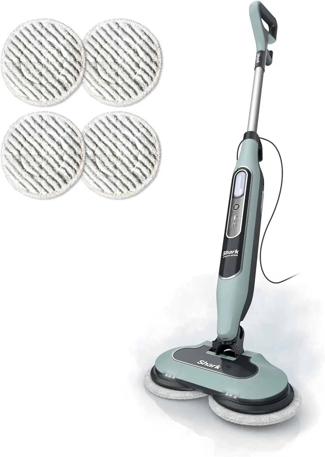 

All-in-One Steam Mop with Scrubbing & Sanitizing, LED Lights, 4 Pads, XL Tank for Hard Floors