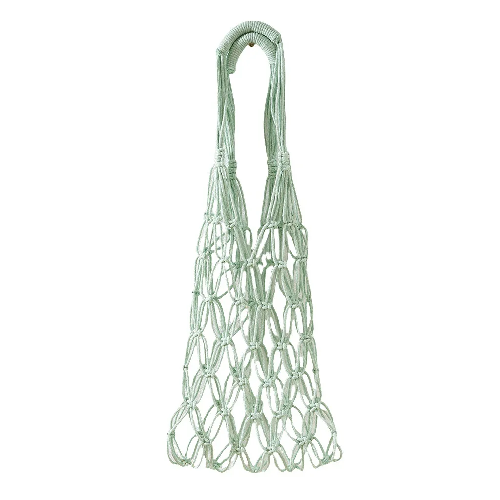 

Woven Buggy Bag Mesh Shopping Cotton Storage Bags Net Summer Grocery Rope Pouches Vacation Garlic