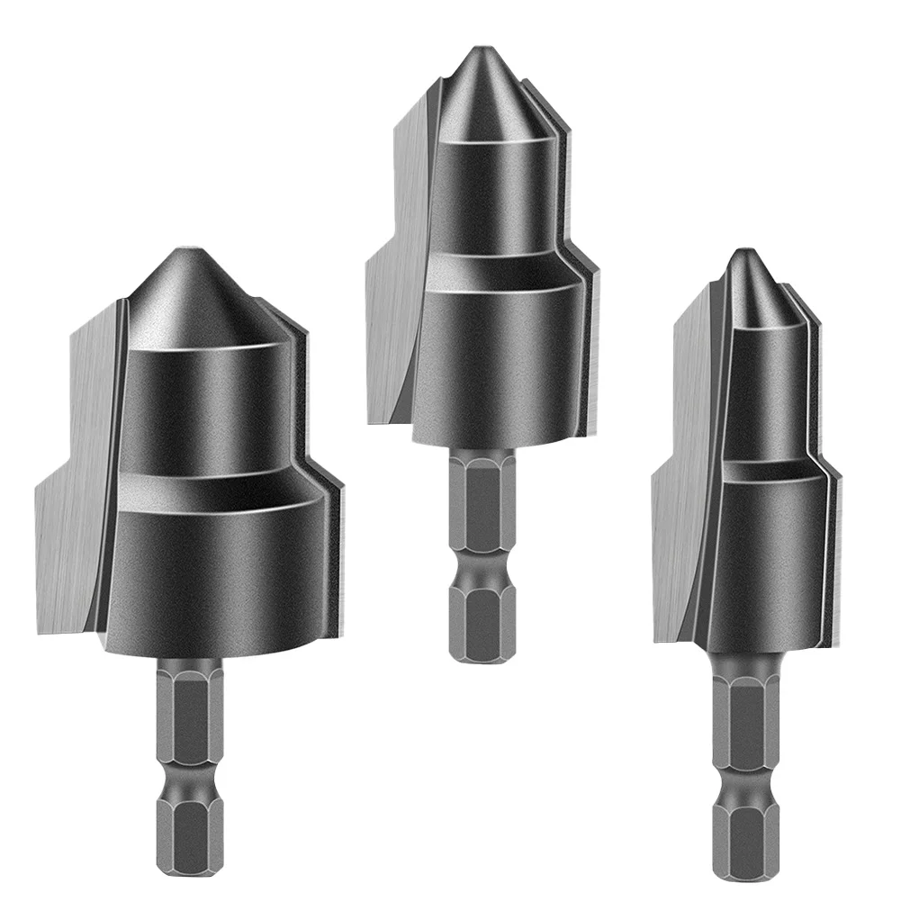 Plumber Tool Hexagon Shank Tool Hexagon Shank Drill Bit As Picture 3 Pieces Drill Bits 45 Carbon Steel Blade Easy To Disassemble