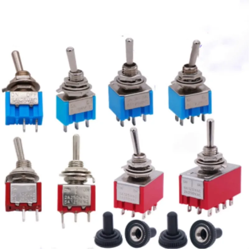 2A/250VAC 5A/125VAC on-on 2 Position 3P2T 3PDT 9 Solder Terminals Toggle Switch MTS-101/102/103/202/203/302/303/402/403/123/223