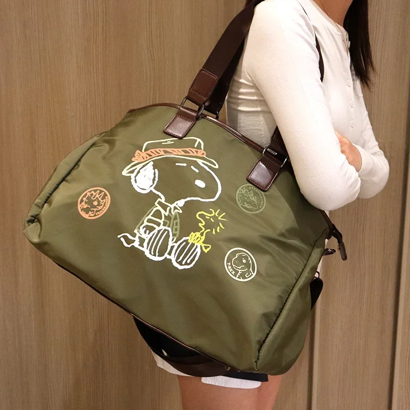 

Высококачественная спортивная сумка с рисунком Снупи на дальние расстояния, очень большой вместимости, ручная сумка через плечо, женская дорожная сумка для путешествий