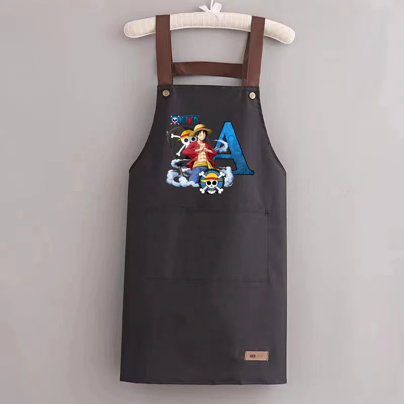 

Фартук One Piece с принтом аниме-букв, мультяшный, для кухни, приготовления пищи, выпечки, уборки, оригинальный, для взрослых, унисекс