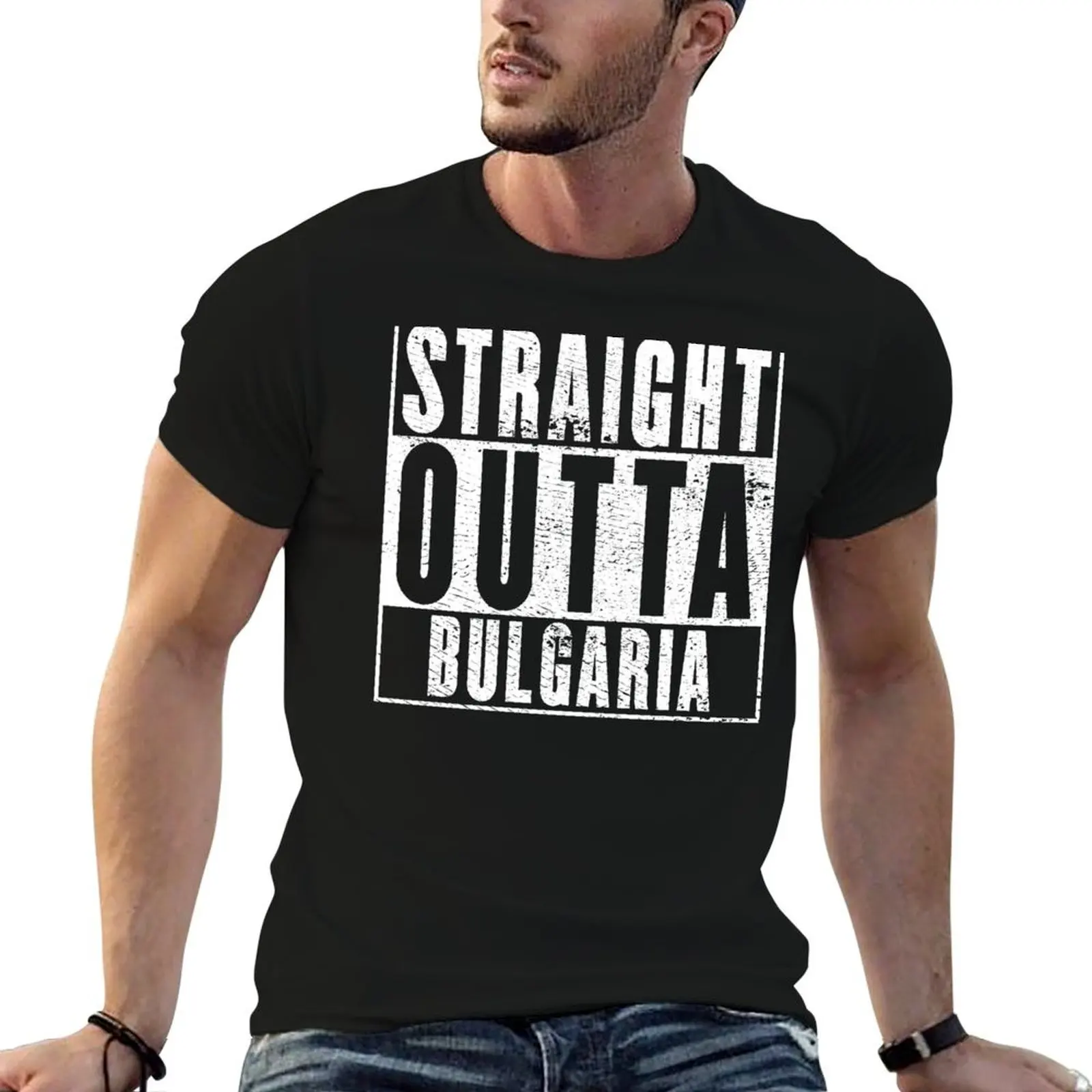

Straight Outta Bulgaria T-Shirt blue archive vintage clothes custom t shirt anime t shirts for men pack