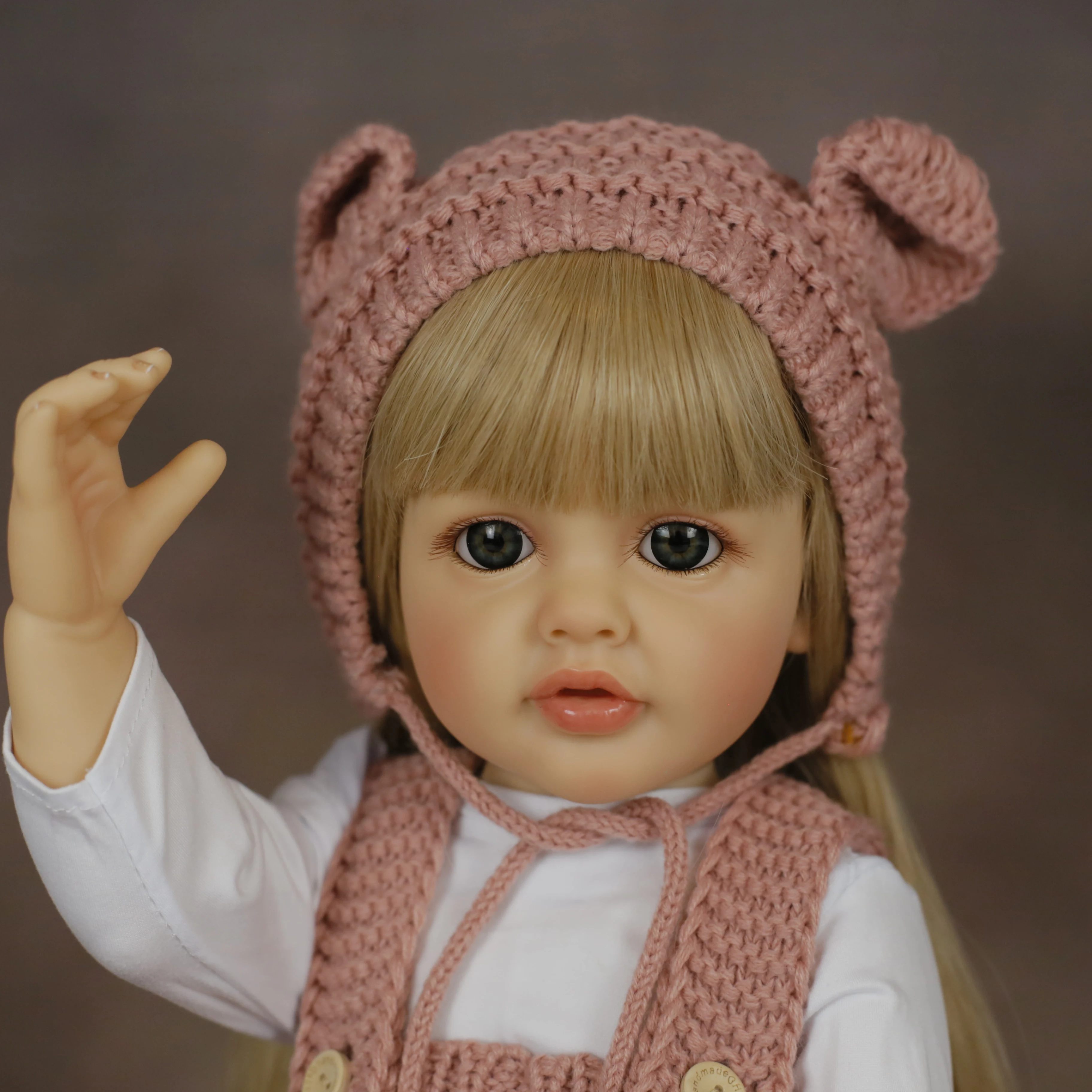 22 Inch 55CM Betty Reborn Toddler Dolls with Soft Silicone Long Golden Hair Lifelike Sweet Girl Baby Soft Toys for Kids Gifts