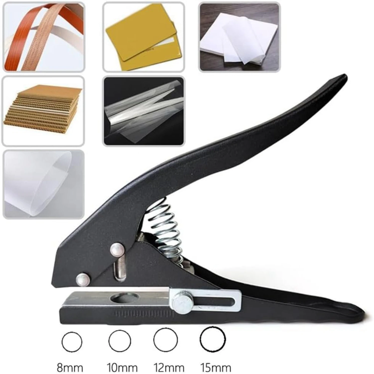 Efficient, versatile, and compact black hand-held paper punch for precise cutting - perfect tool for crafting, home office, and