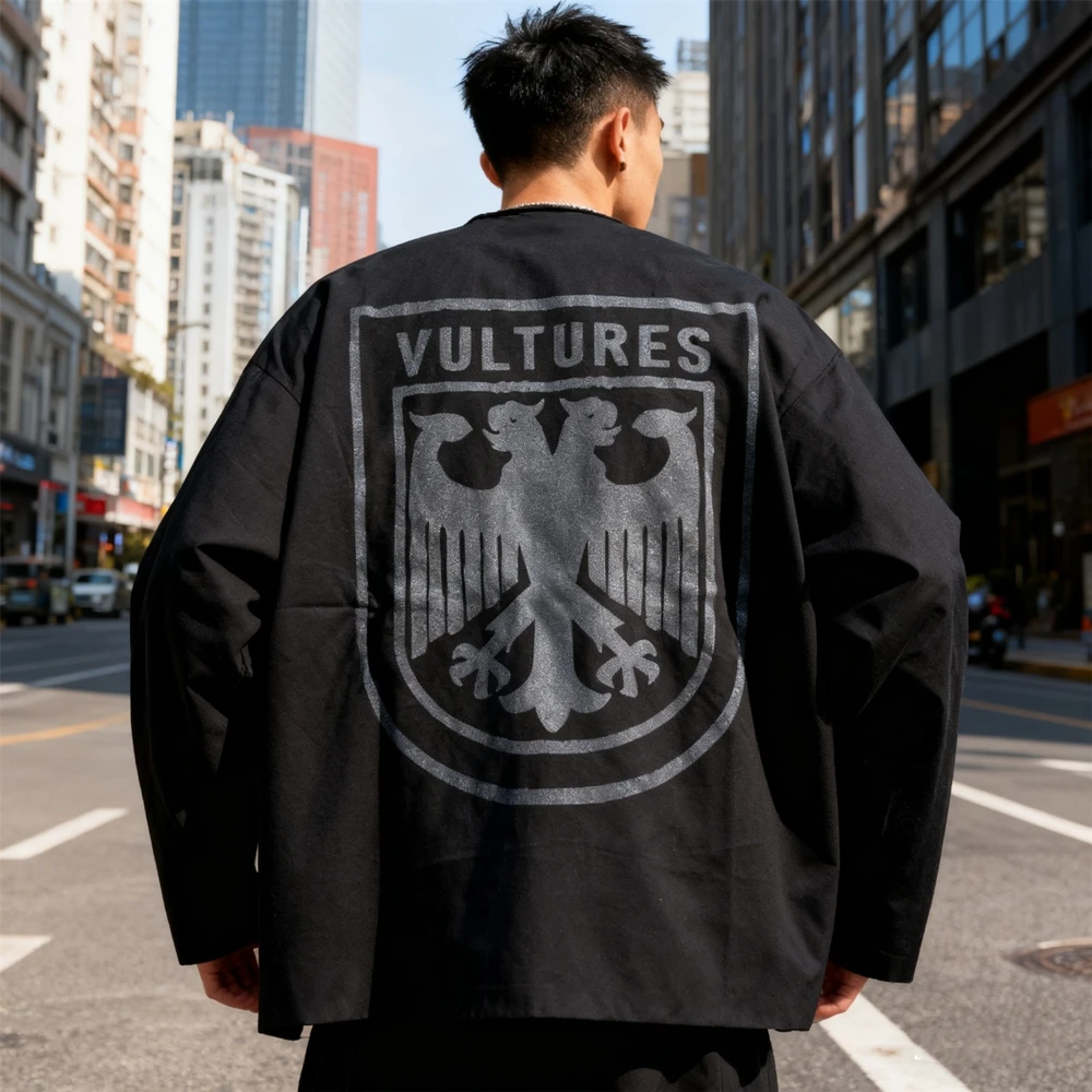 

KUCLUT YE 1:1 KANYE WEST Best Quality Graphics Printed Tee Loose Oversize Vintage Clothes 100%Cotton Long Sleeves T Shirt Men