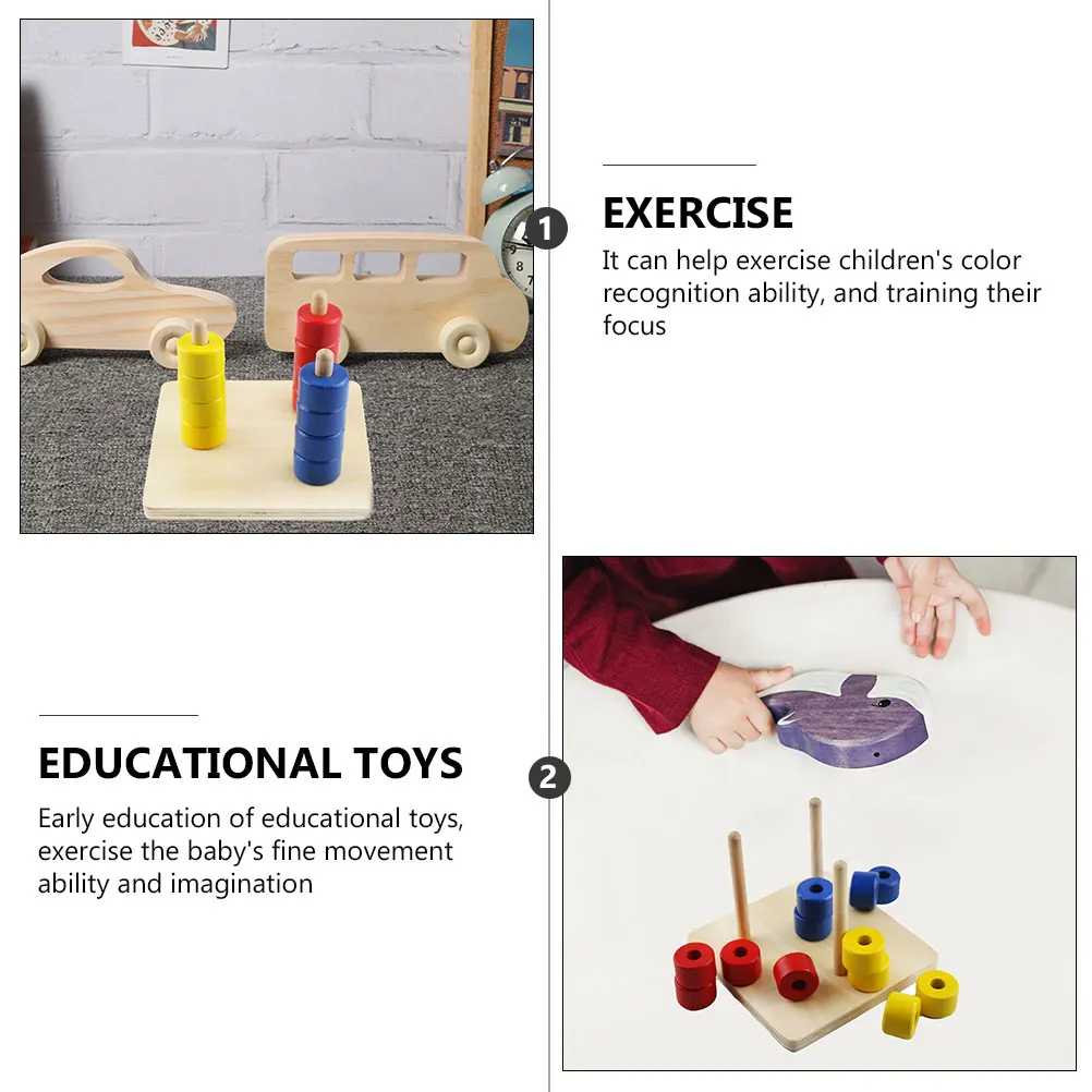 

Baby Stacking Toys Column Plaything Intelligence Cylinder Tower Kids Cognition Playthings Cylindrical Ring Child