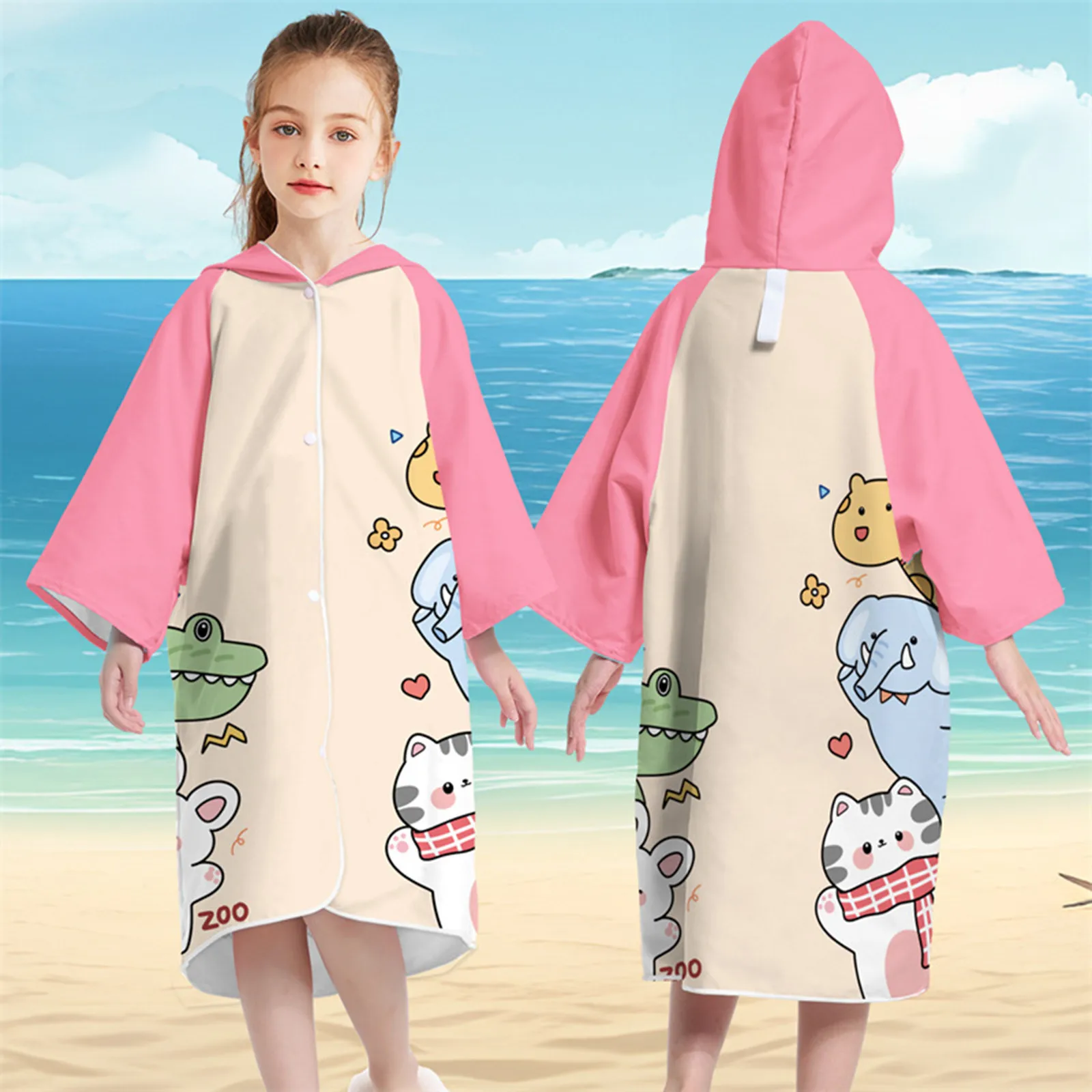 

4t Winter Clothes for Girls Cardigan Button Bath Towel Children's Quick Drying Bathrobe Boys And Girls Toddler Girl Windbreaker