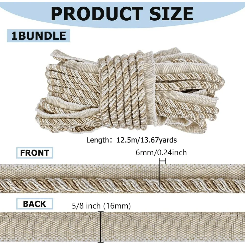13.7 Yards Twisted Lip Cord Tr - огляд і ціна Cord Trim Twisted