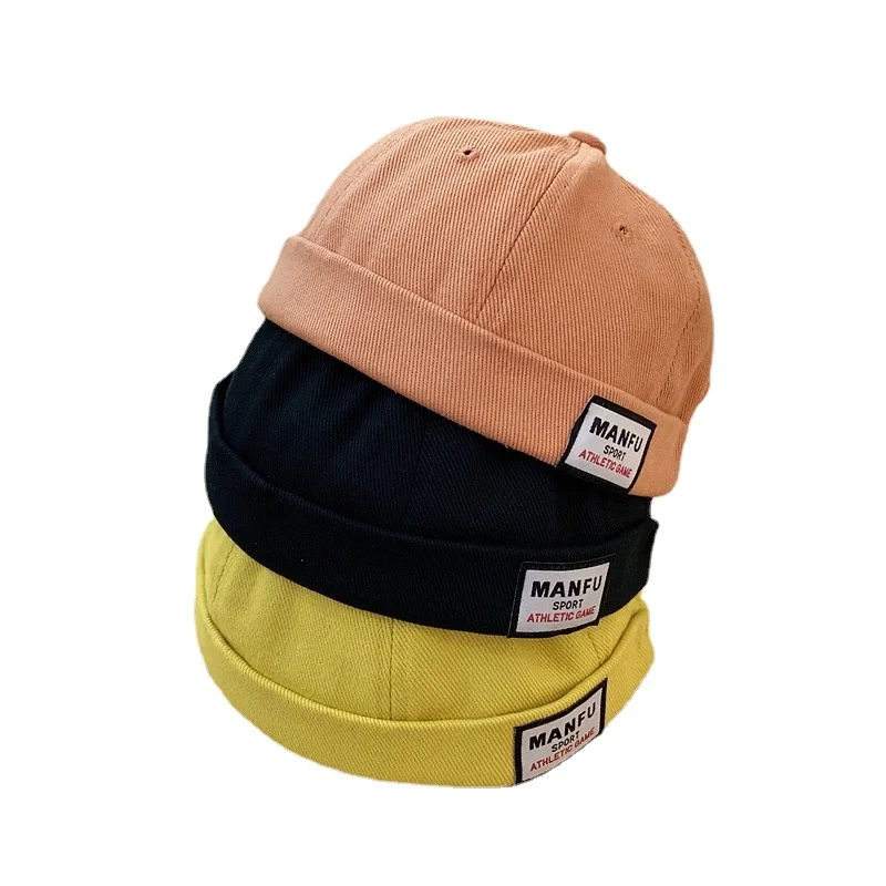 Spring Baby Landlord Hat 2022 New Janpan Style Solid Color Hats for Girls Boy Children Beret Hip-Hop Cap Embroidery Toddler