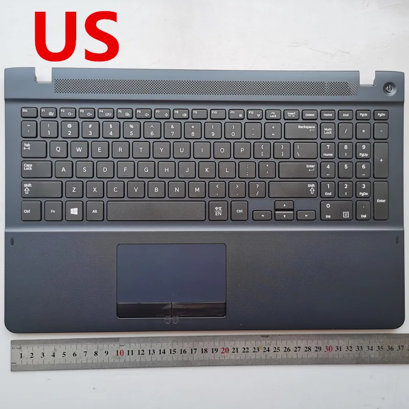 Russian /US New laptop keyboad with touchpad palmrest cover for Samsung NP510R5E  NP470R5E15.6