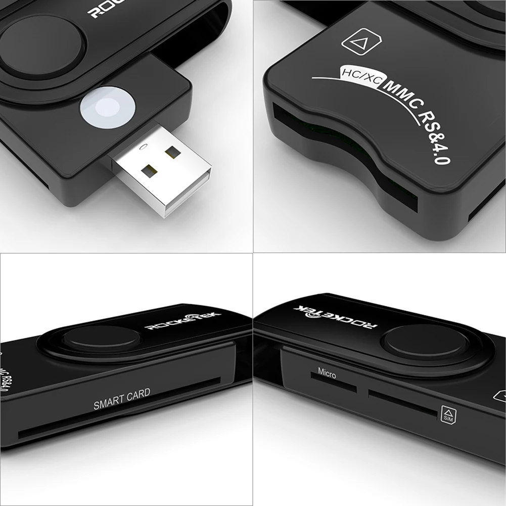 Smart Memory Card Reader Flash Drive Adapter USB 2.0 Smart External Card Reader SIM Memory Card Reader Adapter