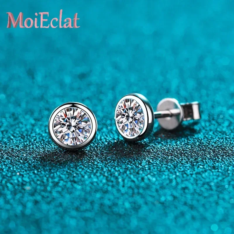 

Eye-catching Platinum Pt950 Stud Earrings for Women, Models Temperament 0.6/1/2ct Moissanite Bubble Earrings Fine Jewelry