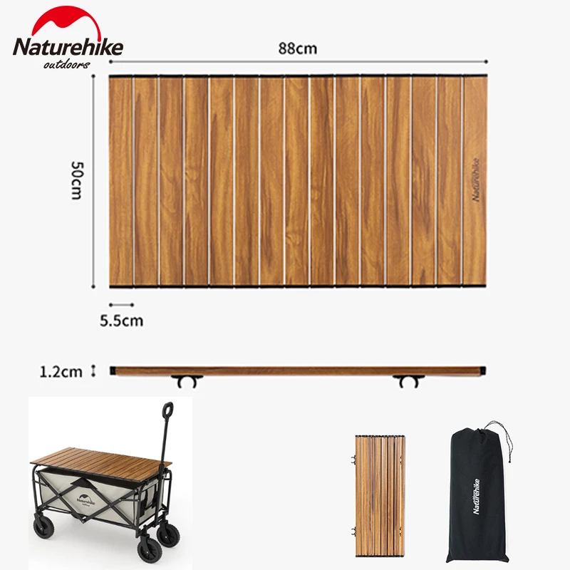 Naturehike 88x50x1.2cm Table Board NH19PJ001 Trolley Cart Wagon Handcart Pushcart Tableboard Desktop Board Portable Multi Use