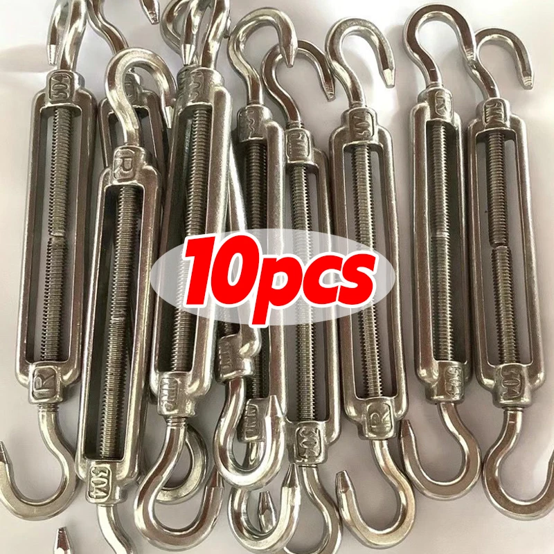 

M4-M6 Stainless Steel Hook Eye Tensioners OC Type Turnbuckle Adjustable Wire Ropes Tensioner Locking Device Heavy Duty Hardware