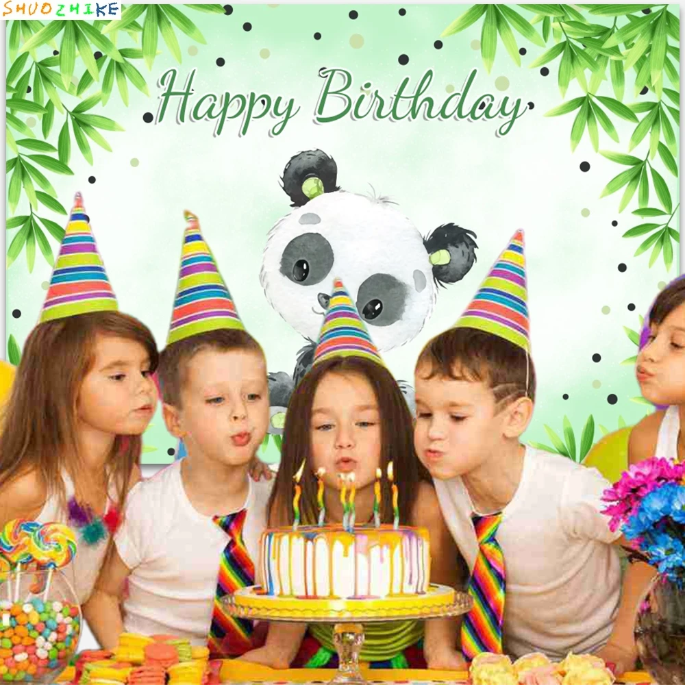 Panda-Hintergrund, grüne Bambusblumen, Neugeborene, Babyparty, Kindergeburtstag, Party, Fotografie, Hintergrund, Dekoration, Fotostudio-Requisiten