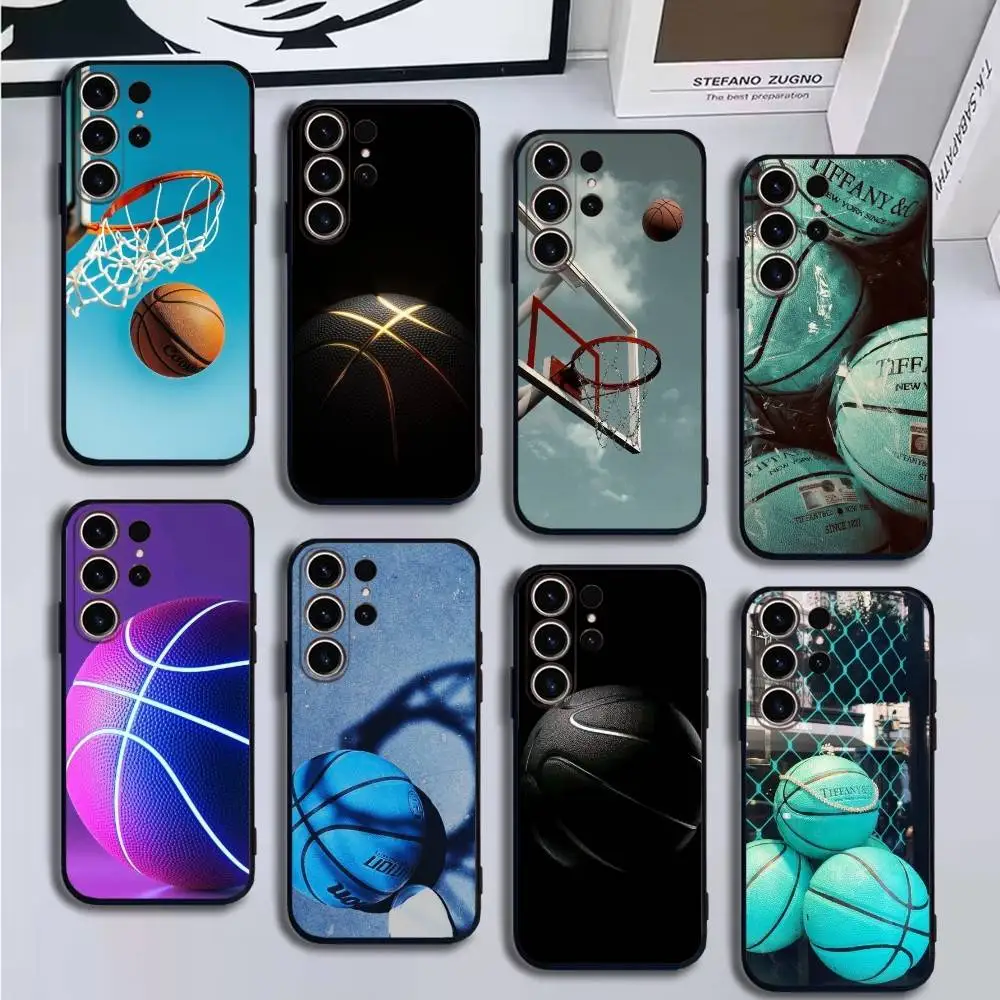 

Basketball Basket Phone Case For SamsungS25,24,21,22,23,30,Ultra,20,Plus,Fe,Lite,Note,10,9,Soft Black Cover