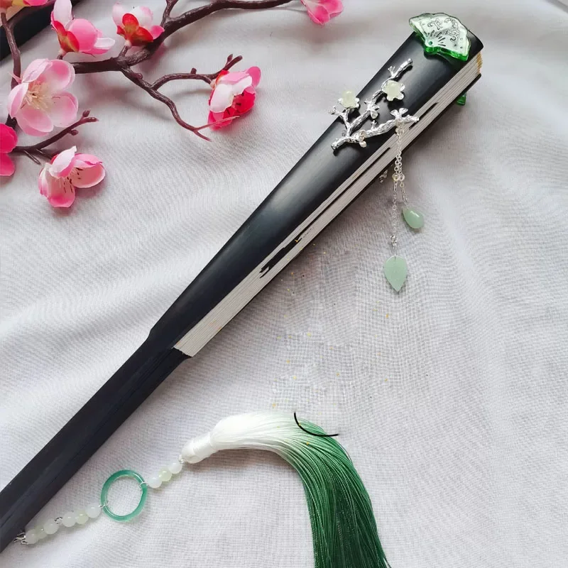 

Tian Guan Ci Fu Shi Qingxuan градиентный складной веер ручной сложенный античный крутой тканевый веер танцевальный ручной веер косплей подарок