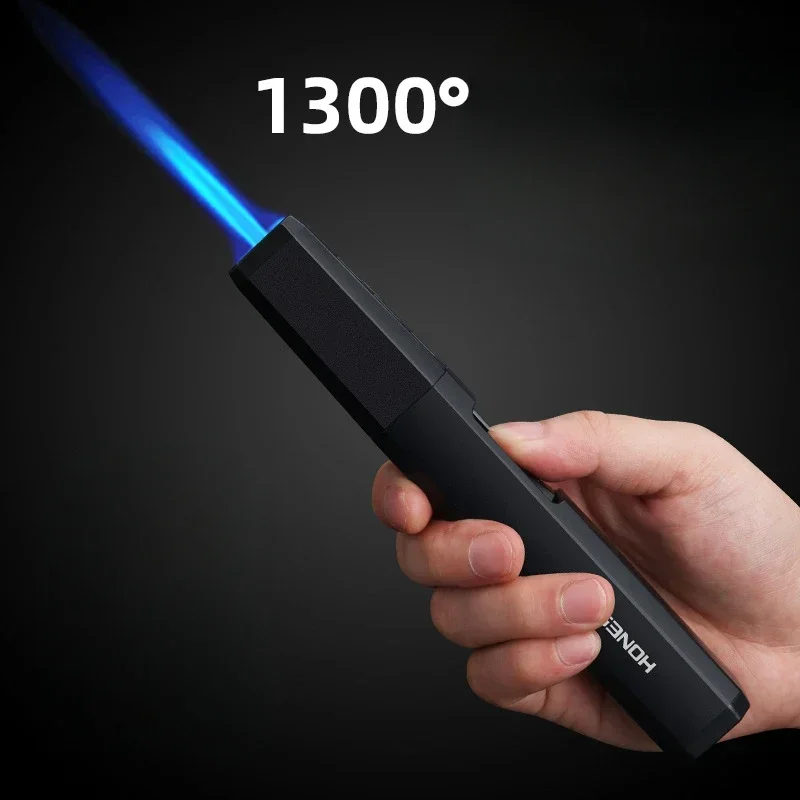 

Честная уличная ветрозащитная бутановая газовая зажигалка, мощный синий пламя, прямой инъекционный пламенный пистолет, переработка, кухонный инструмент для барбекю, кемпинга