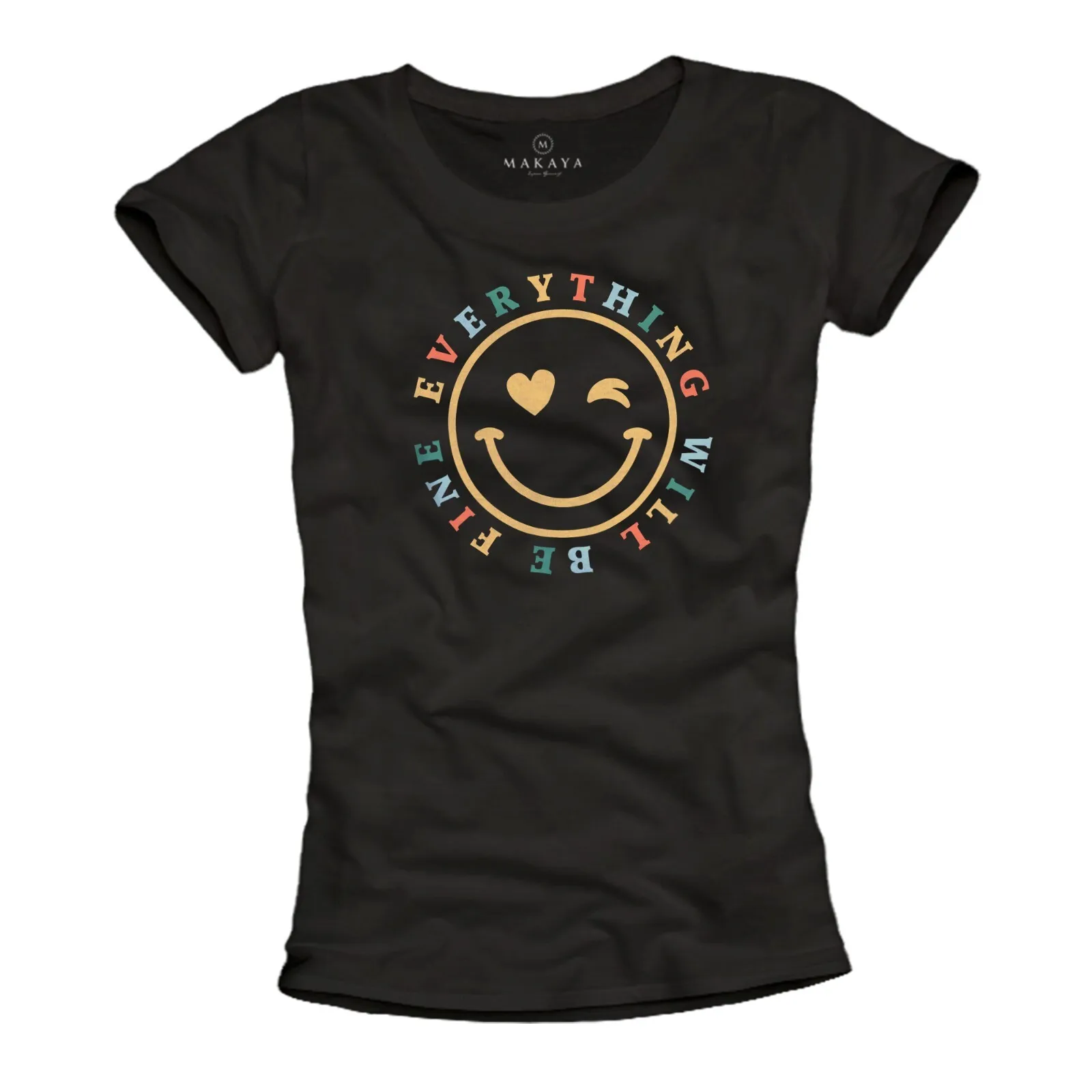 Camisa Hippie para mujer de los años 70 y 60 Flower Power Top Traje de festival de música Estampado negro-