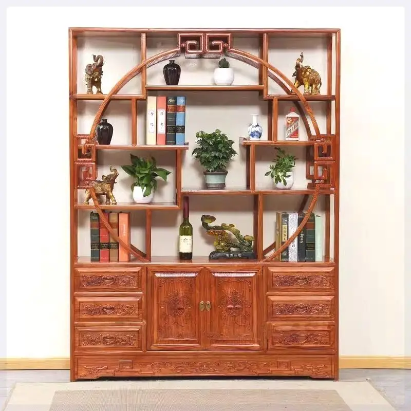 

Solid wood Bogu frame New Chinese Duobao Pavilion tea antique frame display cabinet
