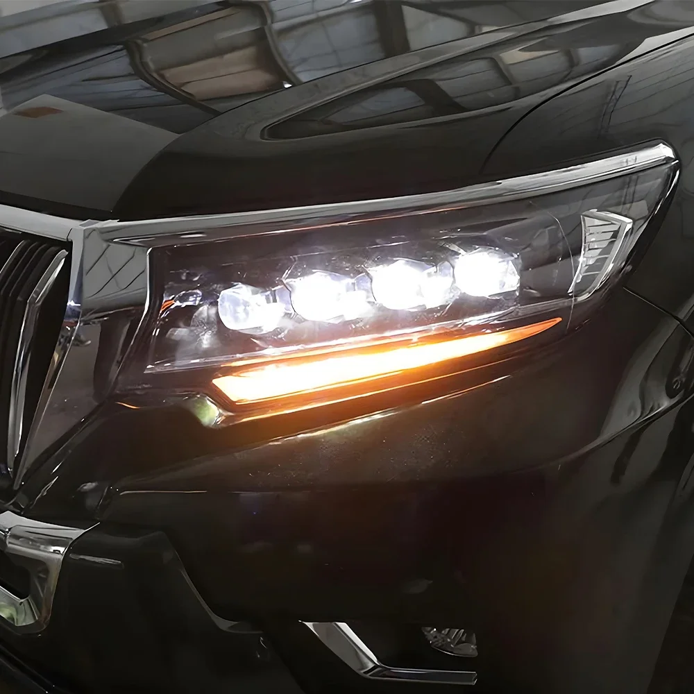 Auto Headlight Assembly For Toyota Prado 2018-2023 LED Car Front lamps Upgrade Crystal Design Four Projector Lens Accessories