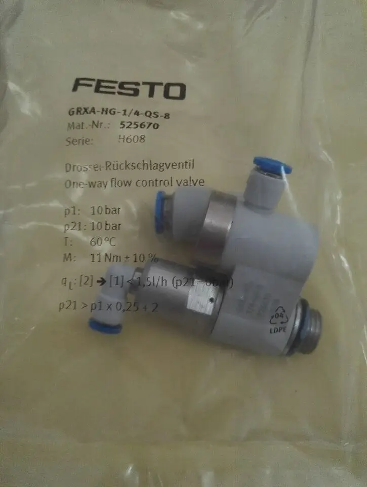 

1PC New Festo GRXA-HG-1/4-QS-8 530041 Solenoid Valve Free Shipping GRXAHG14QS8