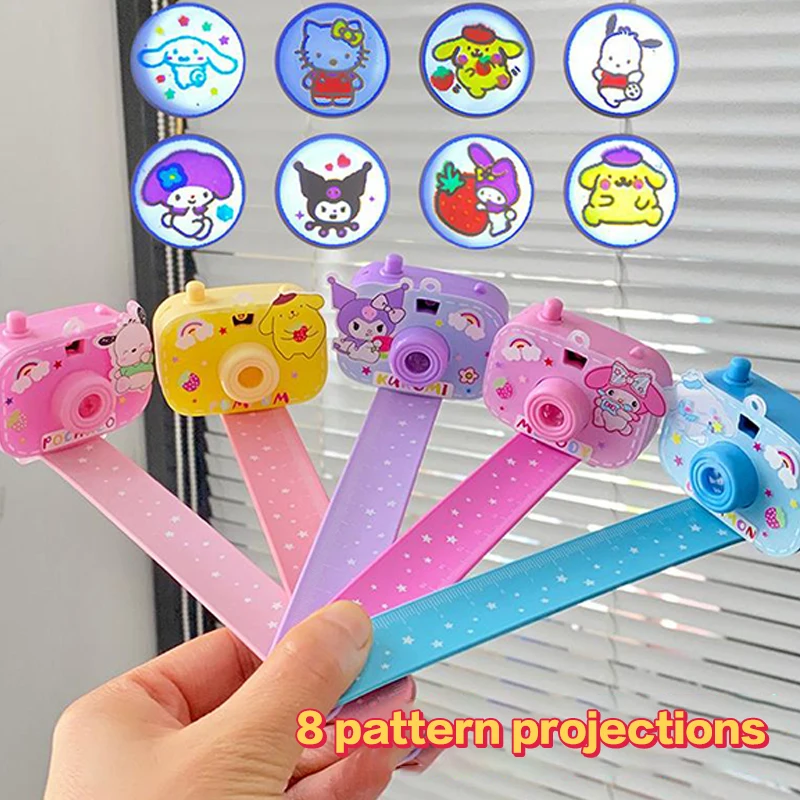 Cartoon Creative Anime Sanrio Kuromi Luminescent Imitation Projection Camera Slap Snap Wrap Wrist Bracelet Children Toys Gift