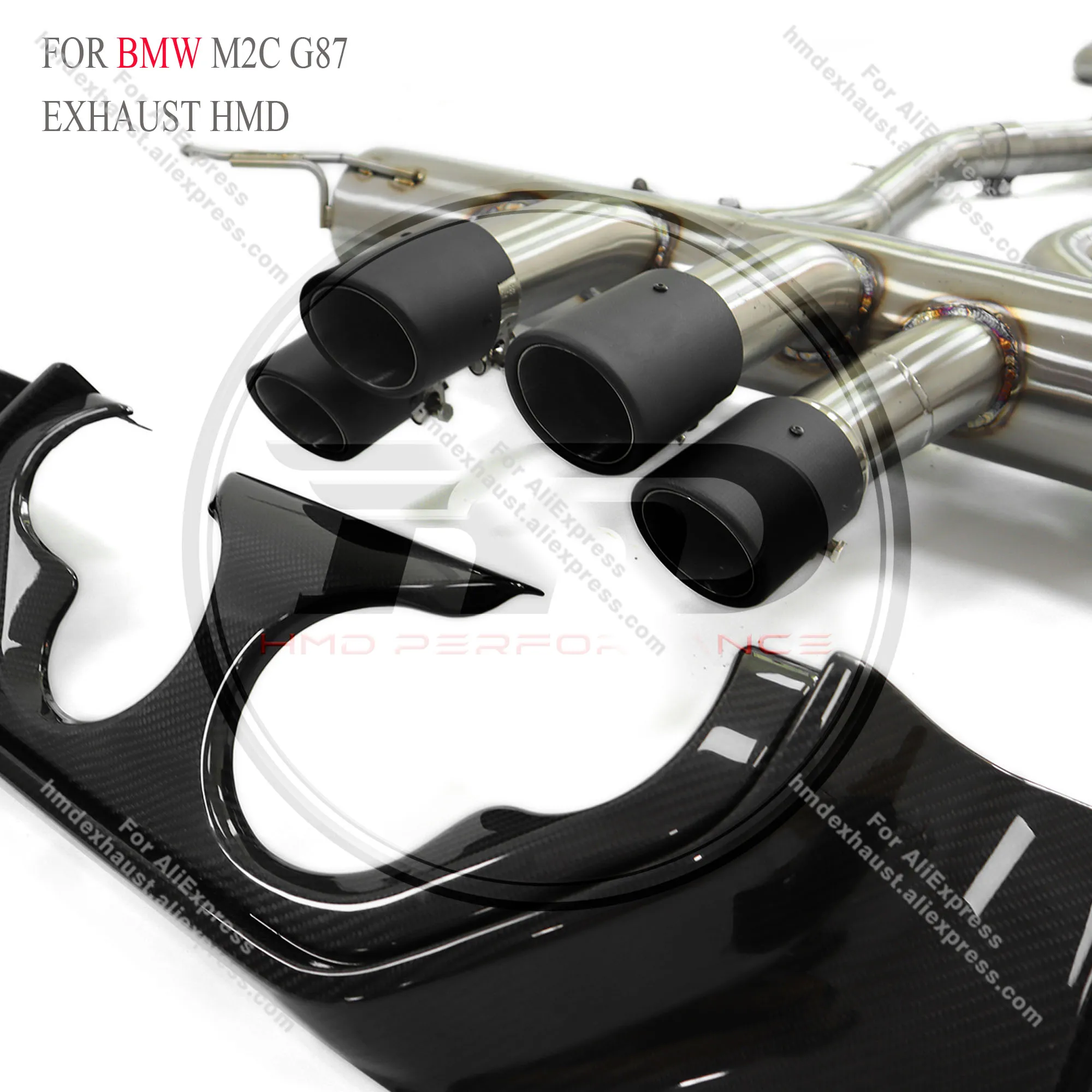 HMD Exhaust System carbon fiber diffuser Catback Stainless Steel Performance for BMW M2C G87 3.0T Muffler With Valve🚗