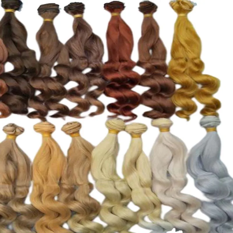 Russian DIY doll hair 20 cm high temperature heat resistant  Curly hair for 1/3 1/4 1/6 BJD diy wavy doll hair