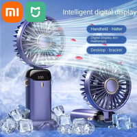 XIAOMI MIJIA Handheld Mini Fan Smart RC Foldable Portable Neck Hanging Fans 5 Speed USB Rechargeable Fan with Phone Stand