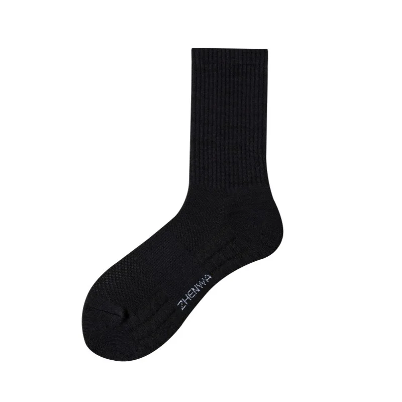

3pairs Socks Men's cotton deodorant towel bottom with velvet mid-tube white stockings thickened sports basketball socks