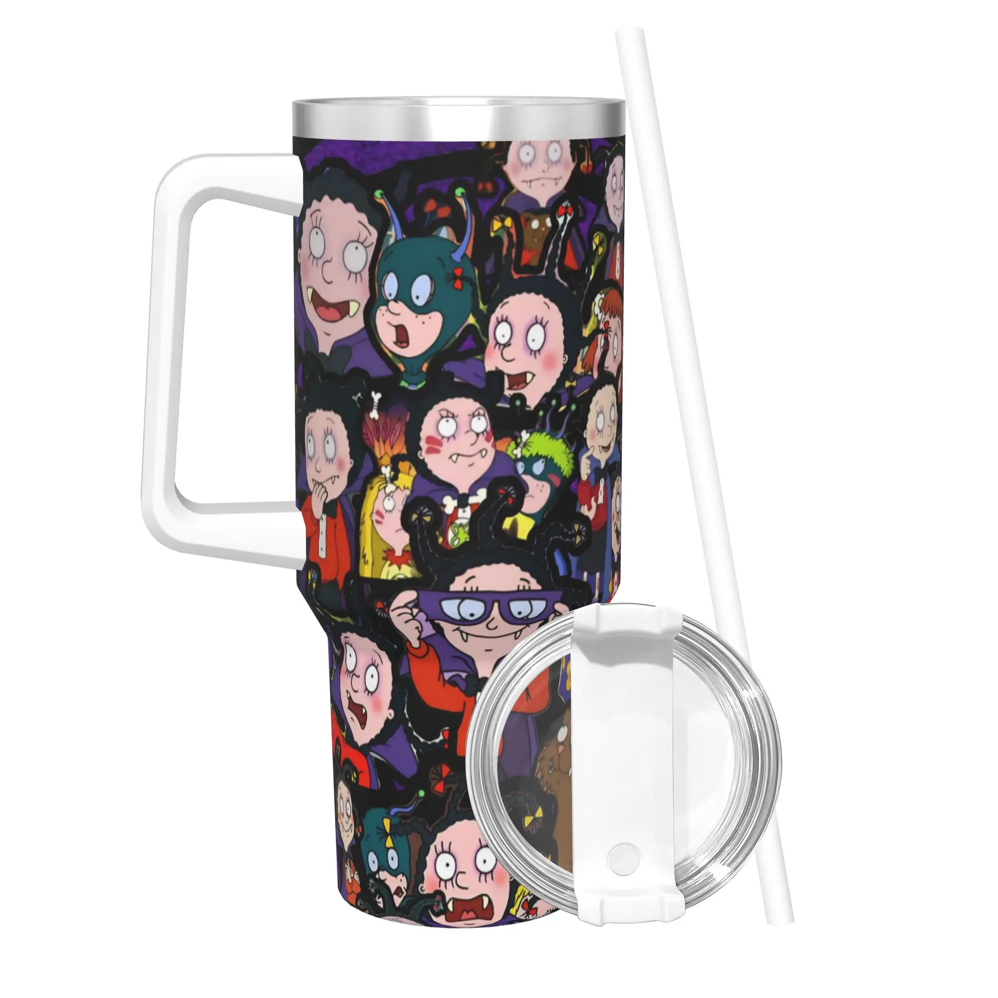 Mona The Vampire Anime Tumbler Vacuum Insulated  Thermal Cup Stainless Steel Outdoor Mug Water Bottle 40oz