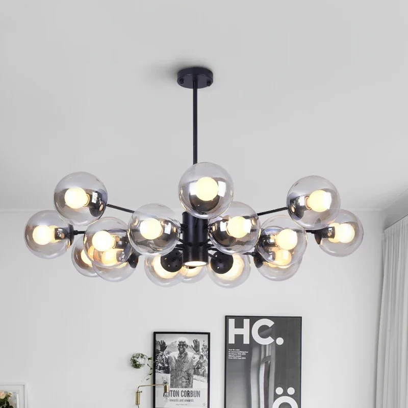 

2026 Modern LED Chandelier Nodic For The Bedroom Dining Room Nordic Milk White Glass Ball Ceiling Pendant Lamp Hanging Lighting