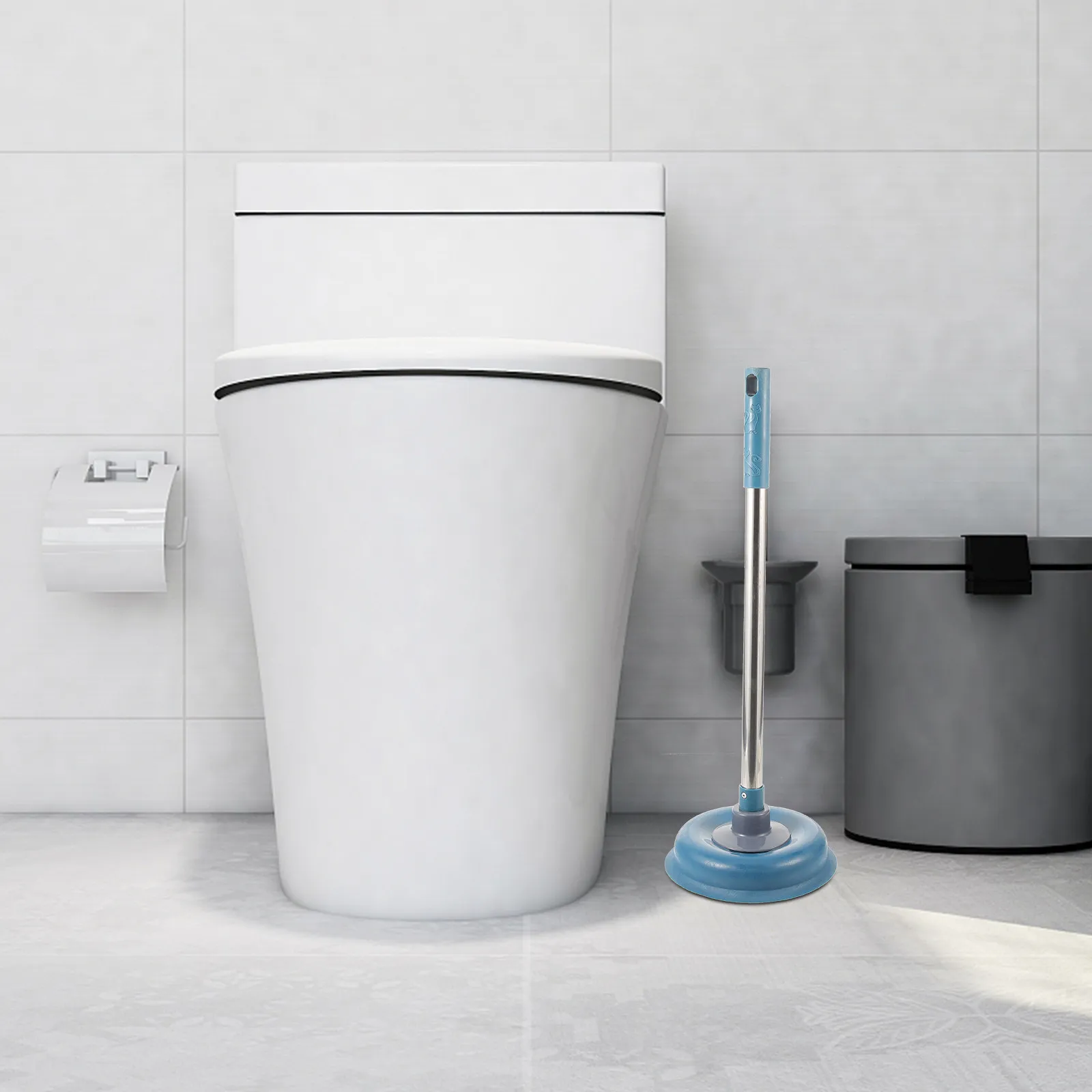 

Toilet Plunger Long Handle Heavy Duty Toilet Unclogger Tool Household Drain Cleaner Bathroom Kitchen Sink Shower Tub Unblocking