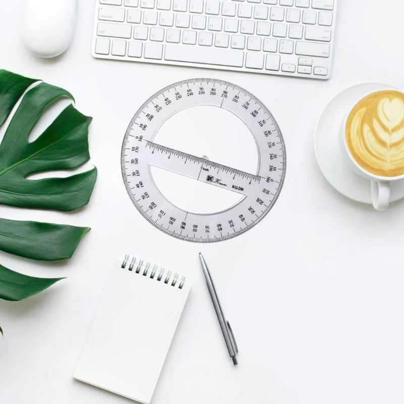 둥근 각도기 눈금자 360도 원형 각도기 학교용 수학 각도기