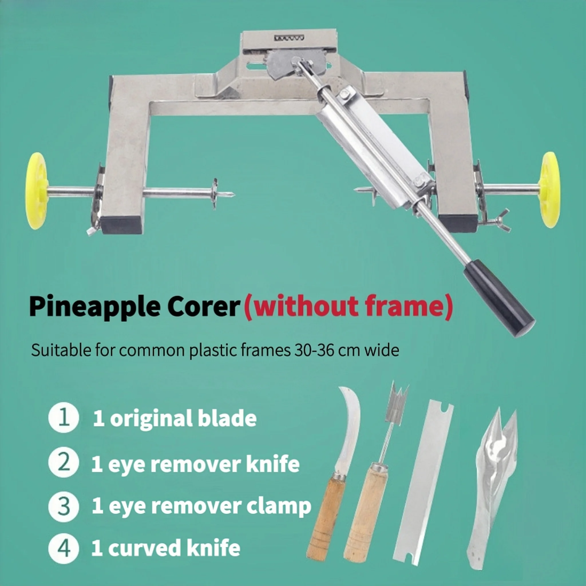 Stainless Steel Pineapple Peeler and Corer (Commercial Grade) Suitable for restaurants, cafes, and fruit processing businesses