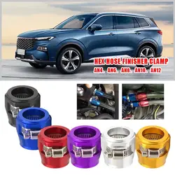 4PCS AN4 AN6 AN8 AN10 AN12 Car Hose Finisher Clamp Radiator Modified Fuel Pipe Clip Buckle Universal Hose Clamp Oil End Finisher