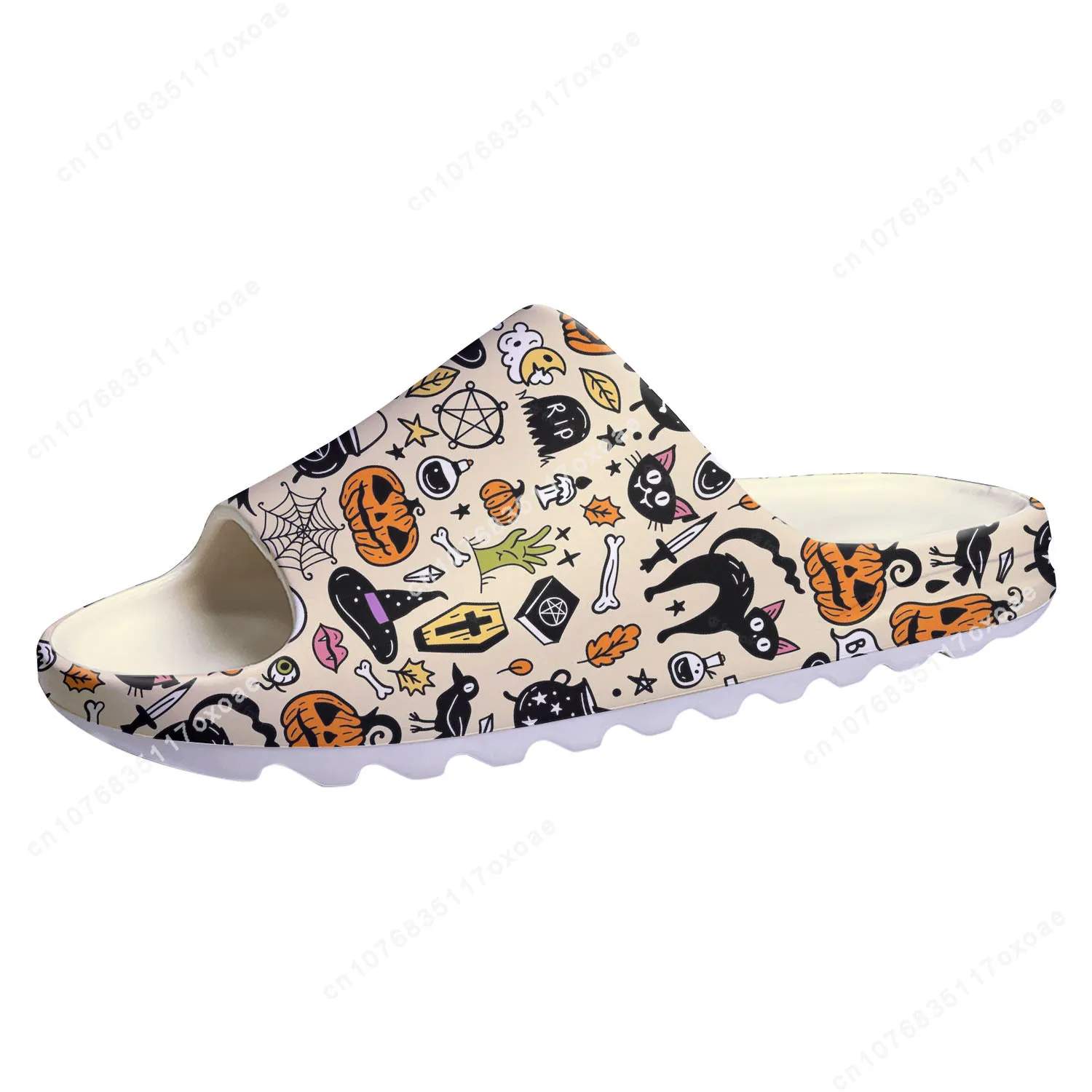 Halloween Gift Soft Sole Sllipers Home Clogs Spooky Lantern Pumpkin Step On Water Shoes Mens Womens Teenager Customized Sandals