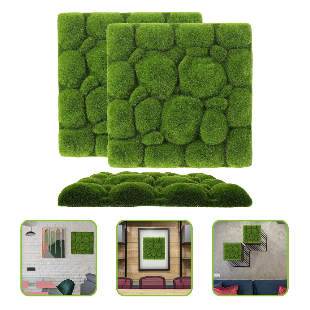 

3 Pcs Simulated Moss Decorative Board Artificial for Planters Greenery Wall Backdrop Grass Simulation Foam Office Fake