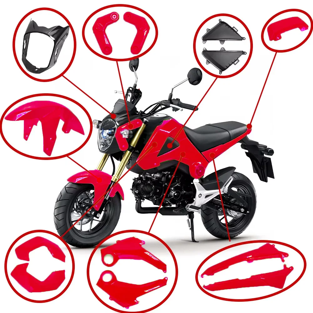 Mokuo motorcycle fairing kit compatible with Honda Grom MSX 125 2013-2016 customizable colors