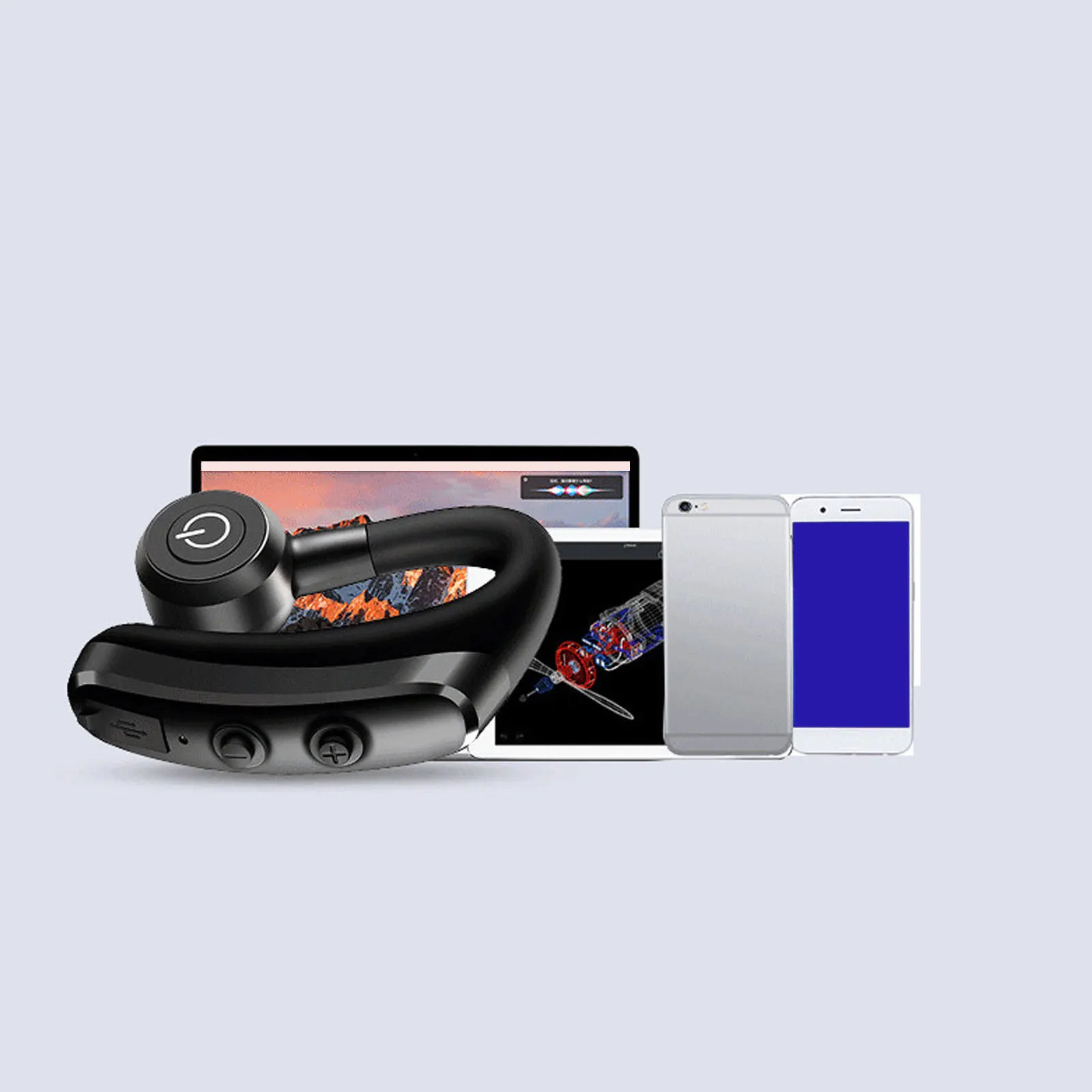 

Wireless Earphone Black Ultra-Light Handsfree Stereo in Ear Earbuds Noise Canceling Sports Business Wireless Earpiece