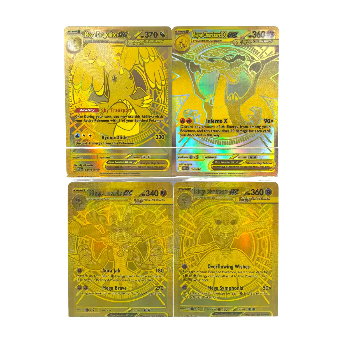 2025 Pokemon Engels Collectie Kaarten MEGA 2 Dragonite MEGA Charizard Lucario Gardevoir EX Classic Game Anime Kaarten Gift Speelgoed - afbeelding 2