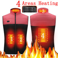 Male Heated Vest Winter Electric Heated Jacket Men USB Warm Coat Casuals 15/11/9 Area Clothes Heating Control Plus Size 5XL 2023