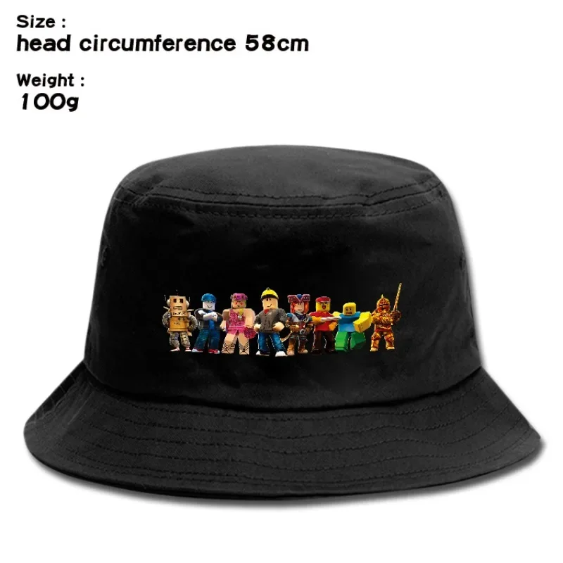 

Robloxs Cotton Fisherman Hats Cartoon Periphery Outdoor Sunshade Flat Caps for Adult Summer Sunscreen Fishing Hats New Gift