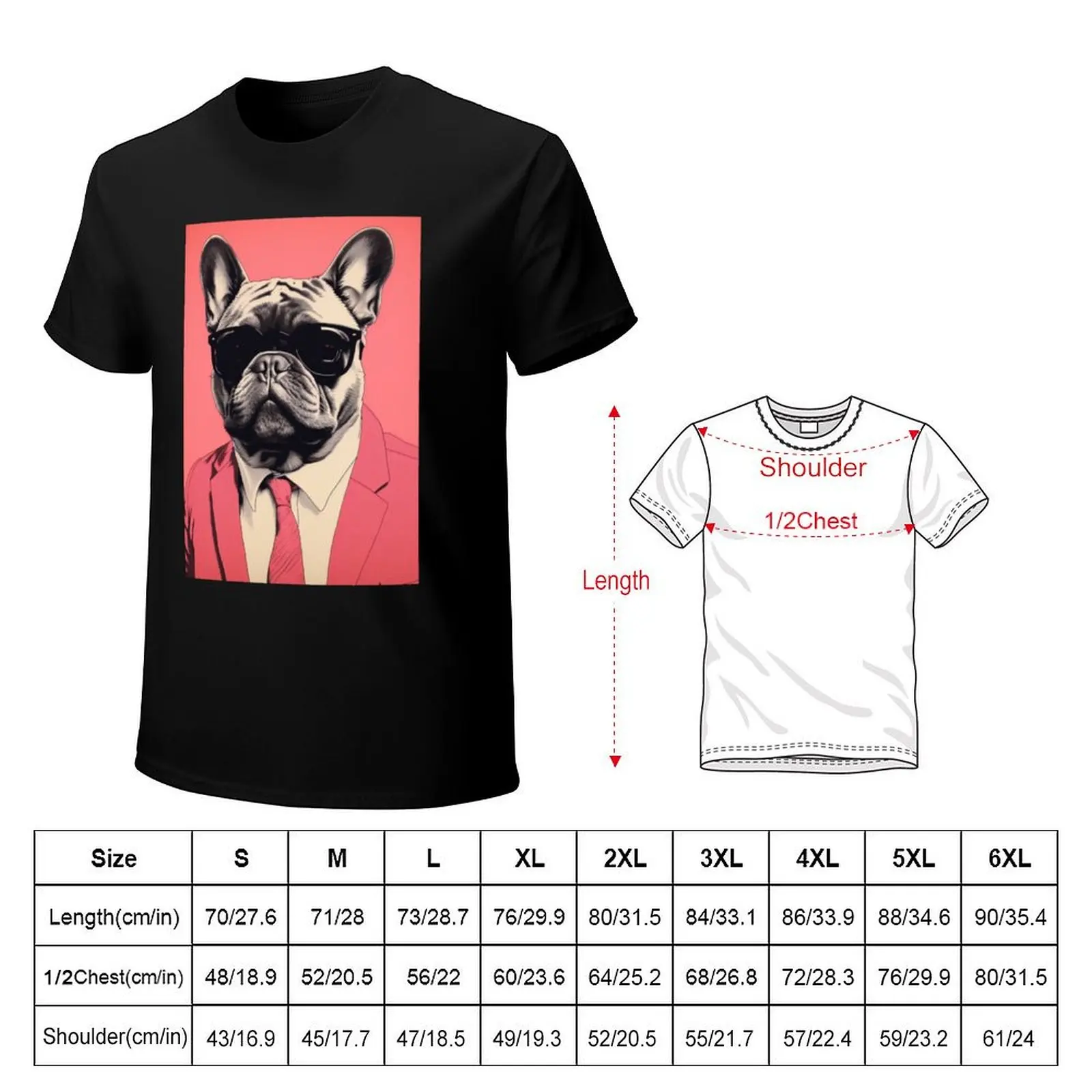 Frenchie in a pink suit with shades T-Shirt vintage clothes vintage graphic tee vintage anime shirt customs mens clothing