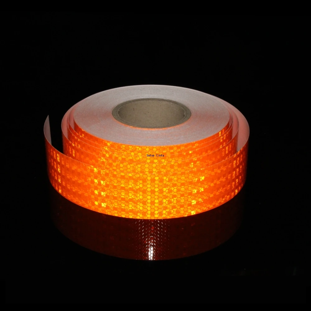 High Intensity Orange Reflective Tape 5cm*50m Waterproof Self-Adhesive Warning Caution Conspicuity Reflectors For Motorcycle Car