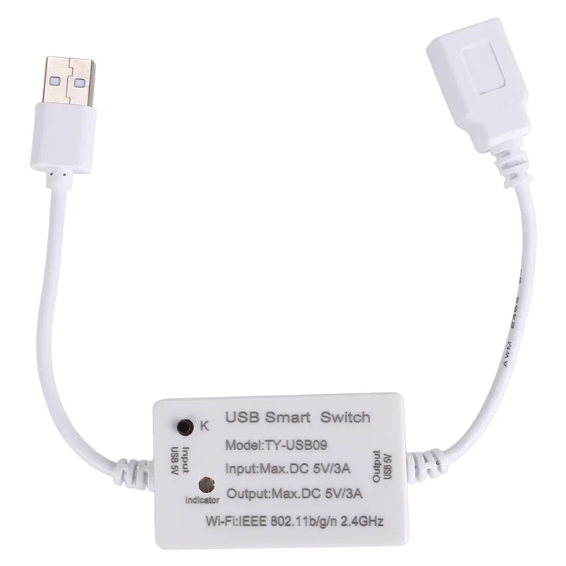 A40Z-1 Piece Tuya USB Smart Switch WIFI Controller Universal Breaker Timer Smart Life For USB Appliances For Alexa Google Home
