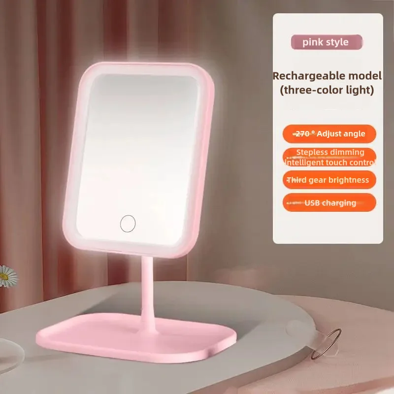 Light up your beauty: LED cosmetic mirror with dimmable, rotating and memory functions - USB cosmetic mirror with monoch